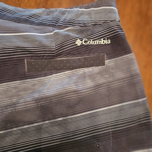 Columbia Men's Board Shorts Swim Trunks Black & Gray Striped Size 36 - Picture 6 of 11